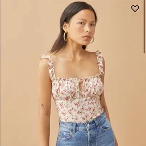 NWOT Reformation Cortese Top in color Tosca